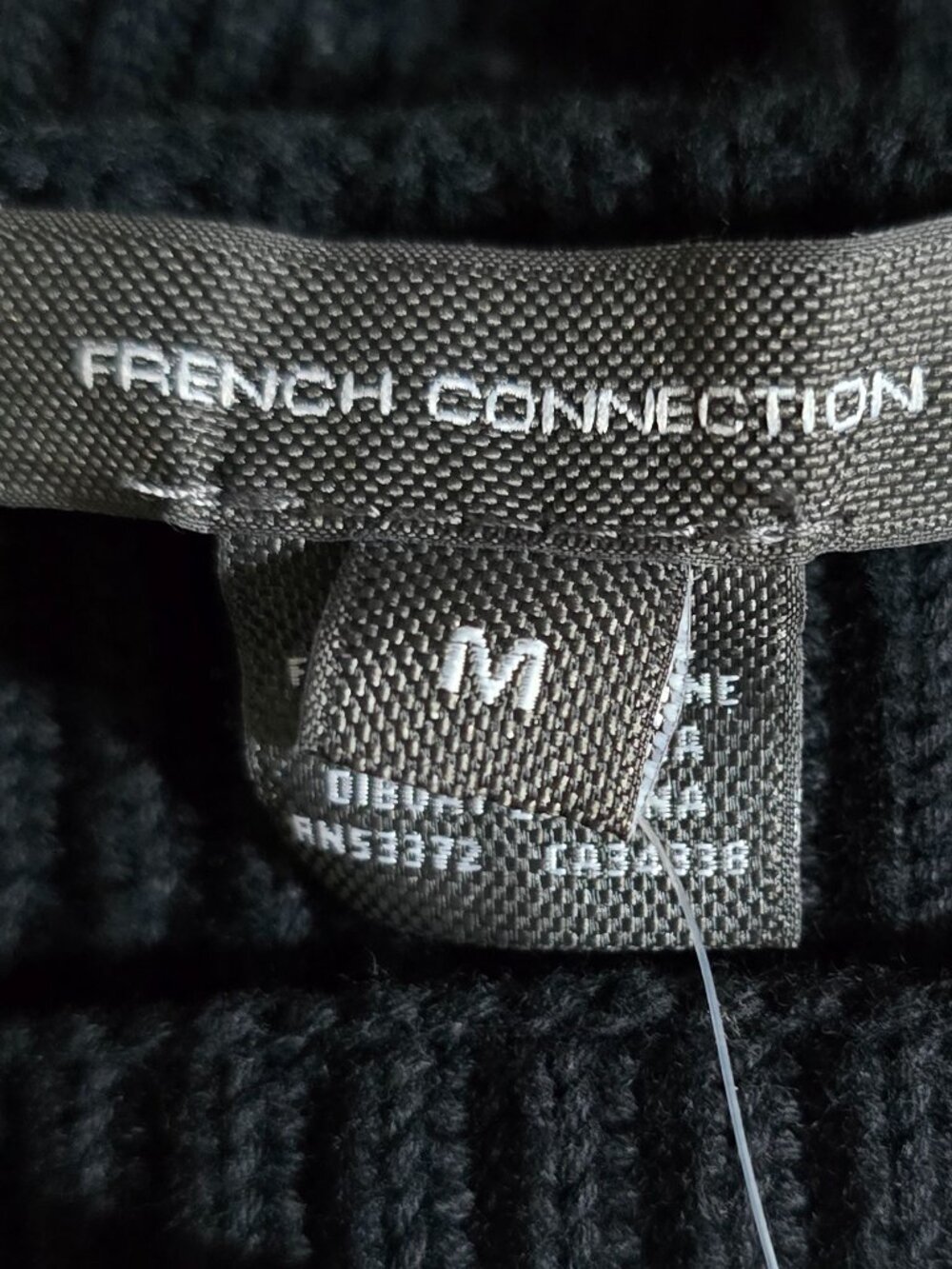 Waffle Textured Knit Sweater NWT Med Black 100% Cotton Boxy Cropped Minimalist - Picture 12 of 16